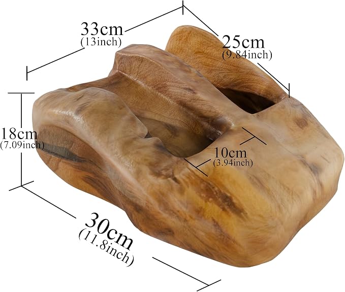 Root Wood Wine Rack - Root Wood Art Bottle Rack for 2 Bottles of Wine, Decorative Object Made of Root Wood for Kitchen, Dining Room, Living Room