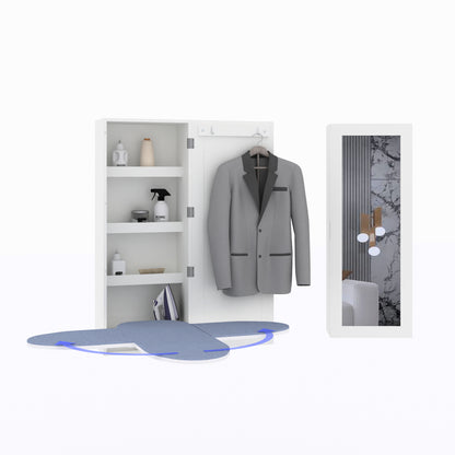 GLSCASA Swivel Built-In Center Ironing Board cabinet,White Finish