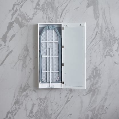 GLSCASA Swivel Built-In Center Wall Mount Ironing Board Cabinet with Mirror