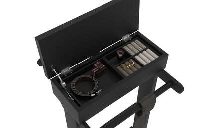 GLSCASA Black Portable Garment Rack,Clothes Valet Stand with Storage Organizer