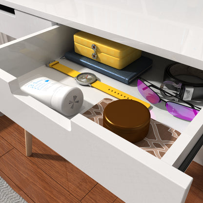 GLSCASA Makeup Vanity Desk with Mirror and Lights, Bedroom Vanity Table