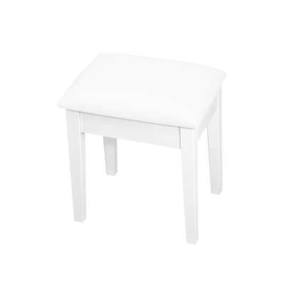 GLSCASA Vanity Stool Makeup Bench Dressing Stool with Cushion and Solid Legs,White