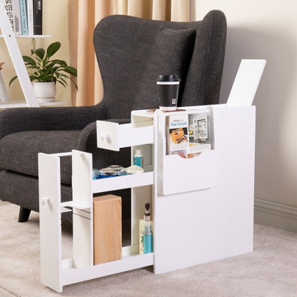 GLSCASA Bathroom Storage Cabinet Side Cabinet Space Saving Cabinet,White