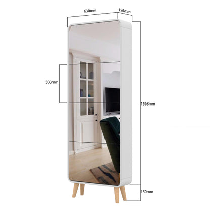 Modern Arc Design Shoe Cabinet With 4 mirrors door for Entrance