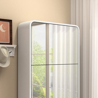 Modern Arc Design Shoe Cabinet With 4 mirrors door for Entrance