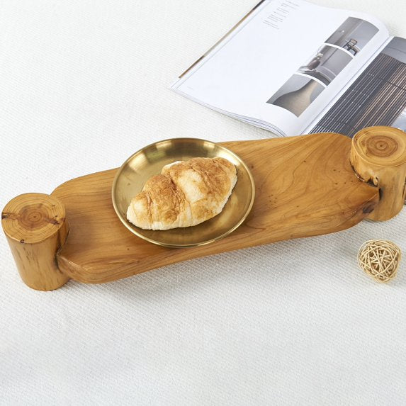 Natural Cedar Wood Serving Stand Rustic Wooden Pedestal Multi-Purpose Display Stand