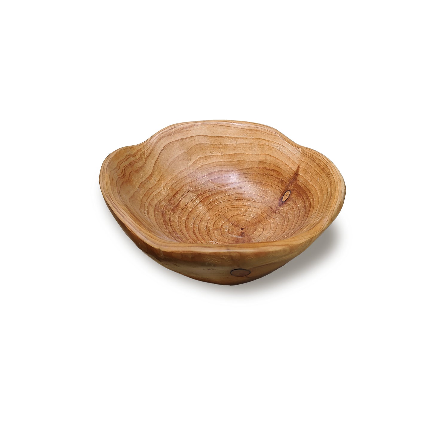 Hand-Carved Wooden Fruit Bowl, Decorative Live-Edge Root Wood Decorative Bowl for Countertop