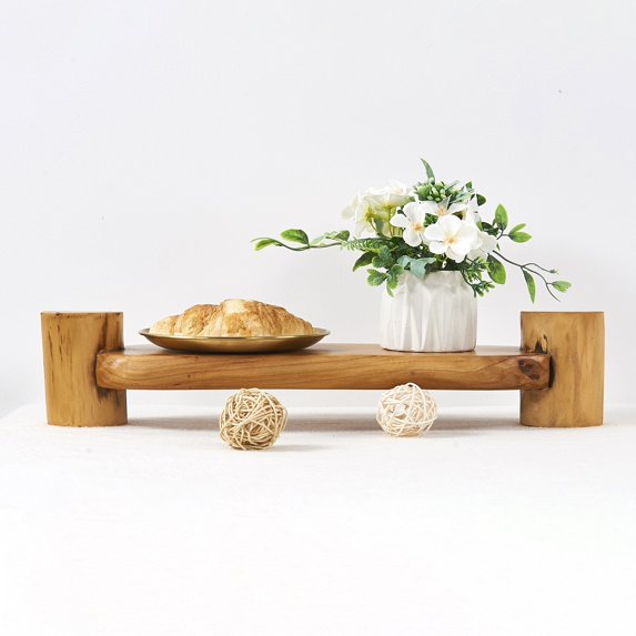 Natural Cedar Wood Serving Stand Rustic Wooden Pedestal Multi-Purpose Display Stand