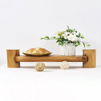 Natural Cedar Wood Serving Stand Rustic Wooden Pedestal Multi-Purpose Display Stand