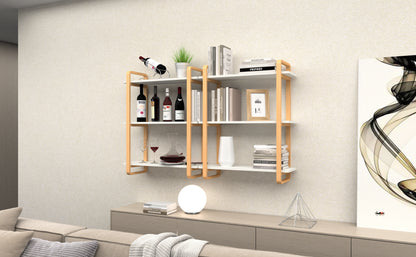 GLSCASA 3-tiers Wooden Bookshelf, Modern Open Bookcase with Solid Wood Frame, Freestanding Bookshelf Storage Organizer for Home Office Living Room