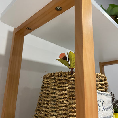 GLSCASA 3-tiers Wooden Bookshelf, Modern Open Bookcase with Solid Wood Frame, Freestanding Bookshelf Storage Organizer for Home Office Living Room