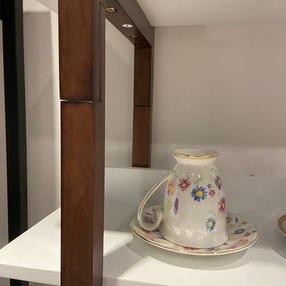 GLSCASA Multifuction Bookcase with Solid Wood Frame,Mix Color Plant Standing for Home Decro