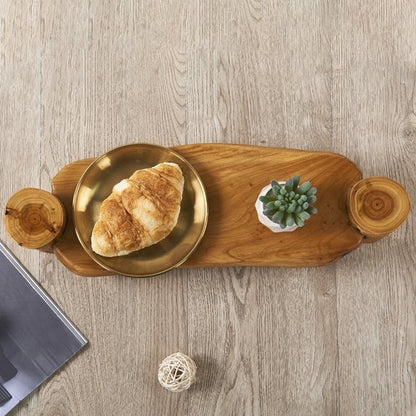 Natural Cedar Wood Serving Stand Rustic Wooden Pedestal Multi-Purpose Display Stand