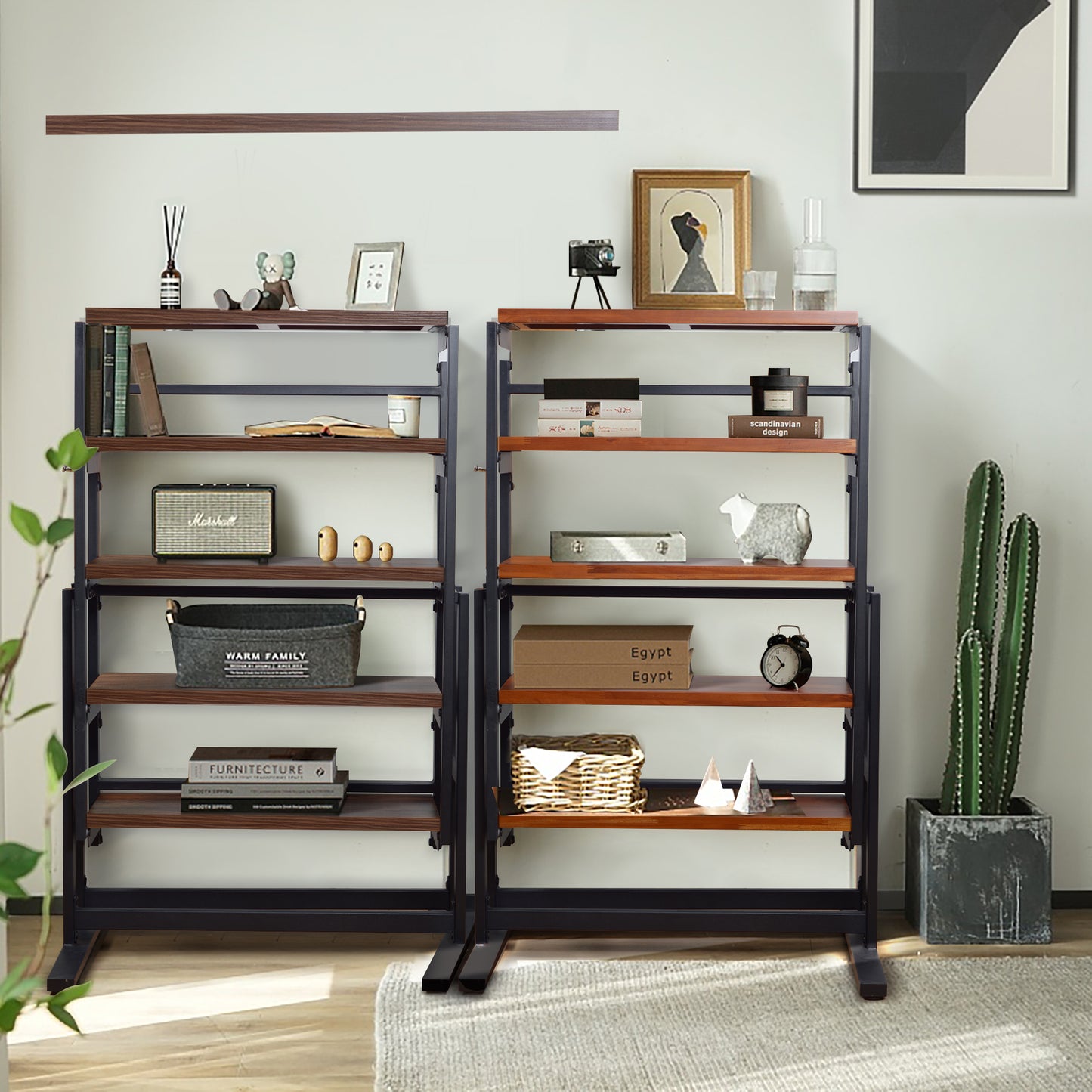 GLSCASA Dining table Multifunctional solid wood folding conversion table/folding shelf can be used as dining table or vertical shelf