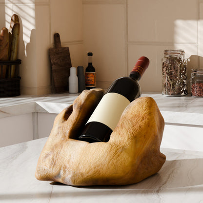 Vintage Massivholz Wein Flaschenhalter für Bar, Wohnzimmer, Küche. Natürliches Holz, unregelmäßige Single-Tank-Weinhalter