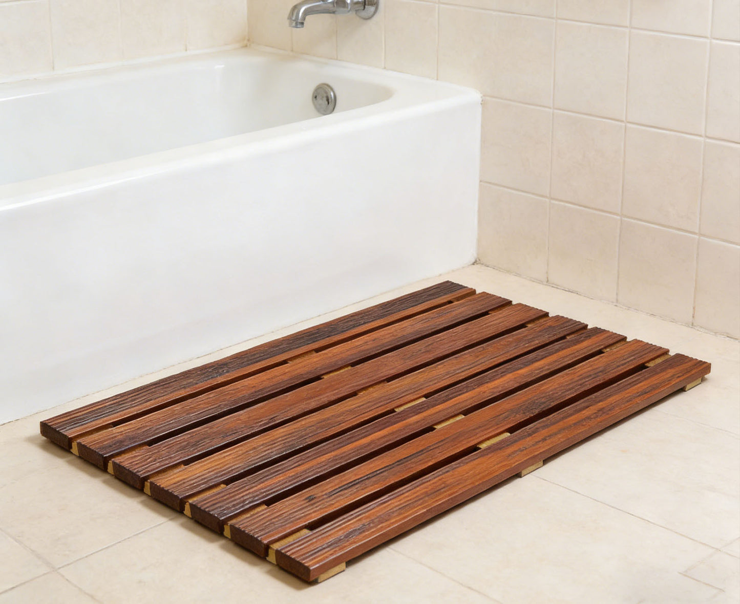 Teak Wood Bathroom Anti-slip Mat Grade A Teak Material Shower Mat