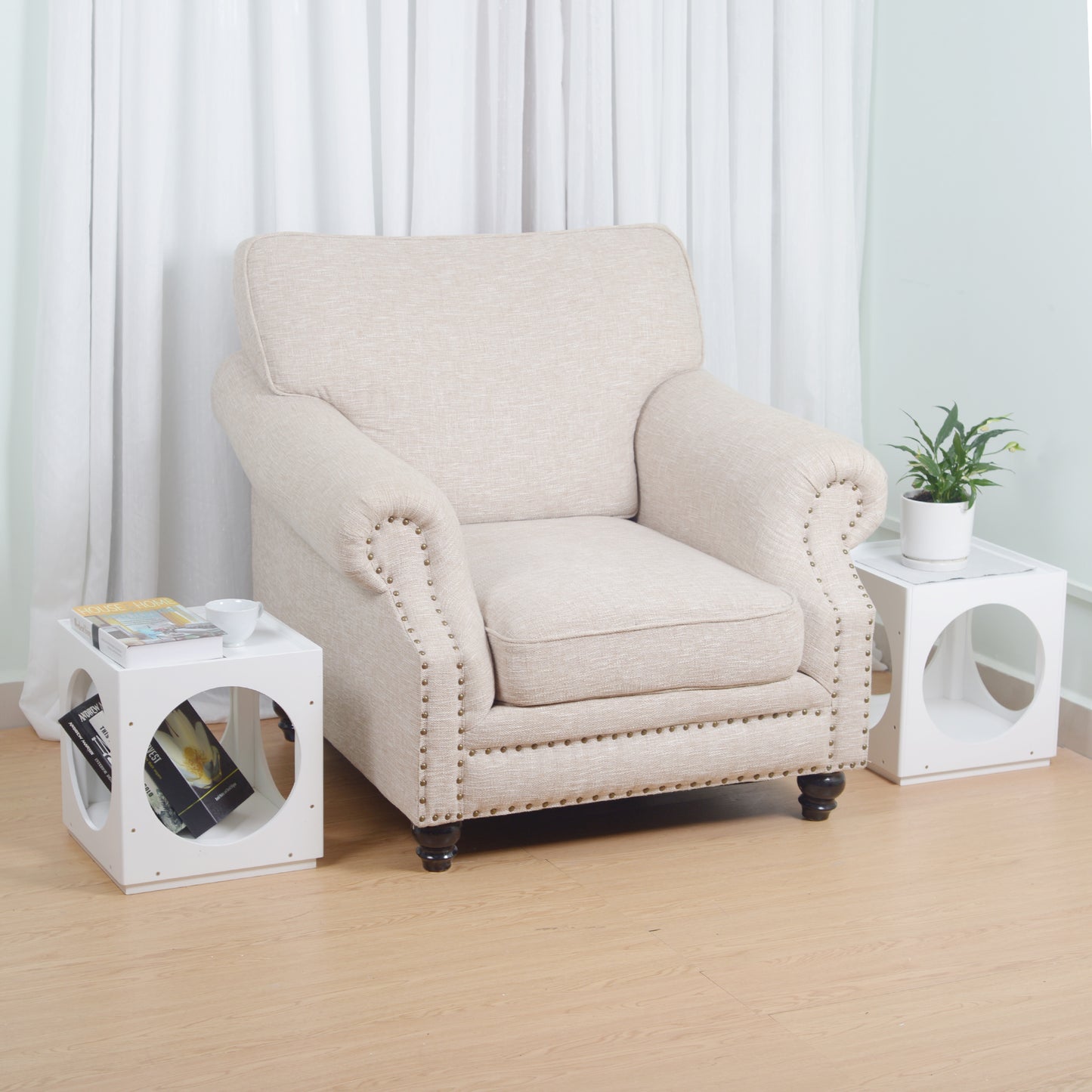 GLSCASA Multifunction Stackable Play Stool,Wood Stool,Pet Play Stool,Hollow Ottoman,White