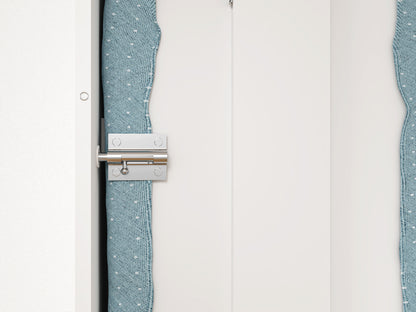 GLSCASA Slim Wall Mounted Ironing Board Cabinet, Foldable Ironing Board Pad with Storage, Ironing Board Closet with Mirror Door, White