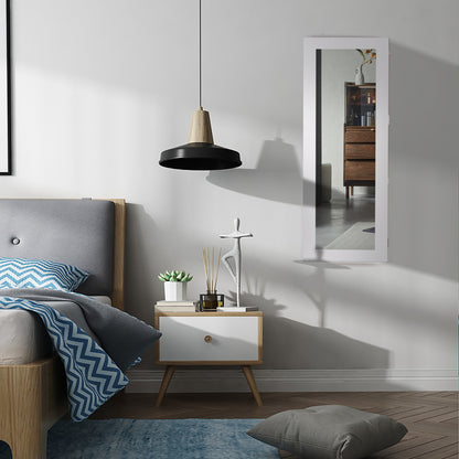 GLSCASA Slim Wall Mounted Ironing Board Cabinet, Foldable Ironing Board Pad with Storage, Ironing Board Closet with Mirror Door, White