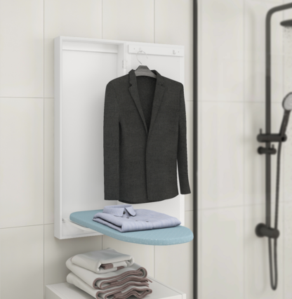 GLSCASA Swivel Built-In Center Wall Mount Ironing Board Cabinet with Mirror