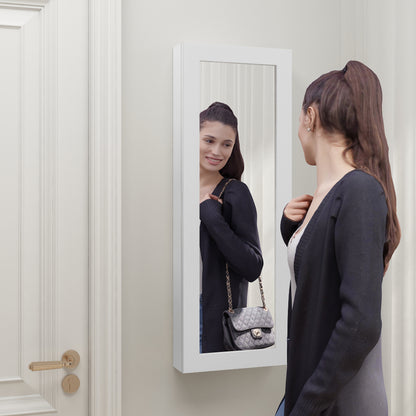 GLSCASA Swivel Built-In Center Wall Mount Ironing Board Cabinet with Mirror