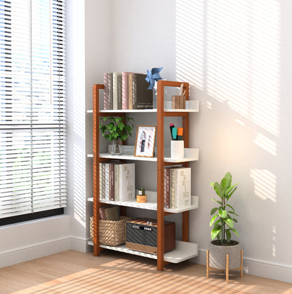 GLSCASA Multifuction Bookcase with Solid Wood Frame,Mix Color Plant Standing for Home Decro