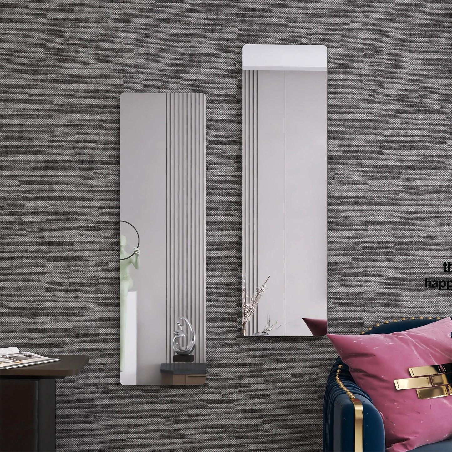 Bathroom Dressing,Makeup Mirror Decorative Living Room Mirror,Two PCS 1 Set