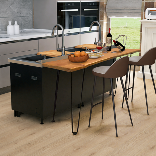 Rustic Live Edge Solid Wood Console Table with Metal Hairpin Legs, Heavy Duty 200LB Load Capacity, 41.7" Entryway SlimTable for Living Room, Hallway, and Home Office