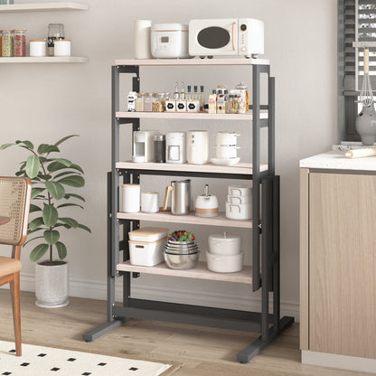 GLSCASA Dining table Multifunctional solid wood folding conversion table/folding shelf can be used as dining table or vertical shelf