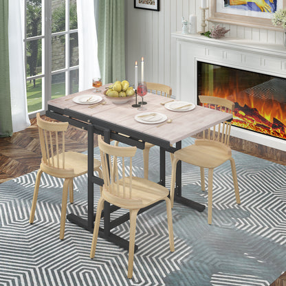 GLSCASA Dining table Multifunctional solid wood folding conversion table/folding shelf can be used as dining table or vertical shelf