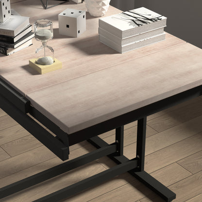 GLSCASA Dining table Multifunctional solid wood folding conversion table/folding shelf can be used as dining table or vertical shelf