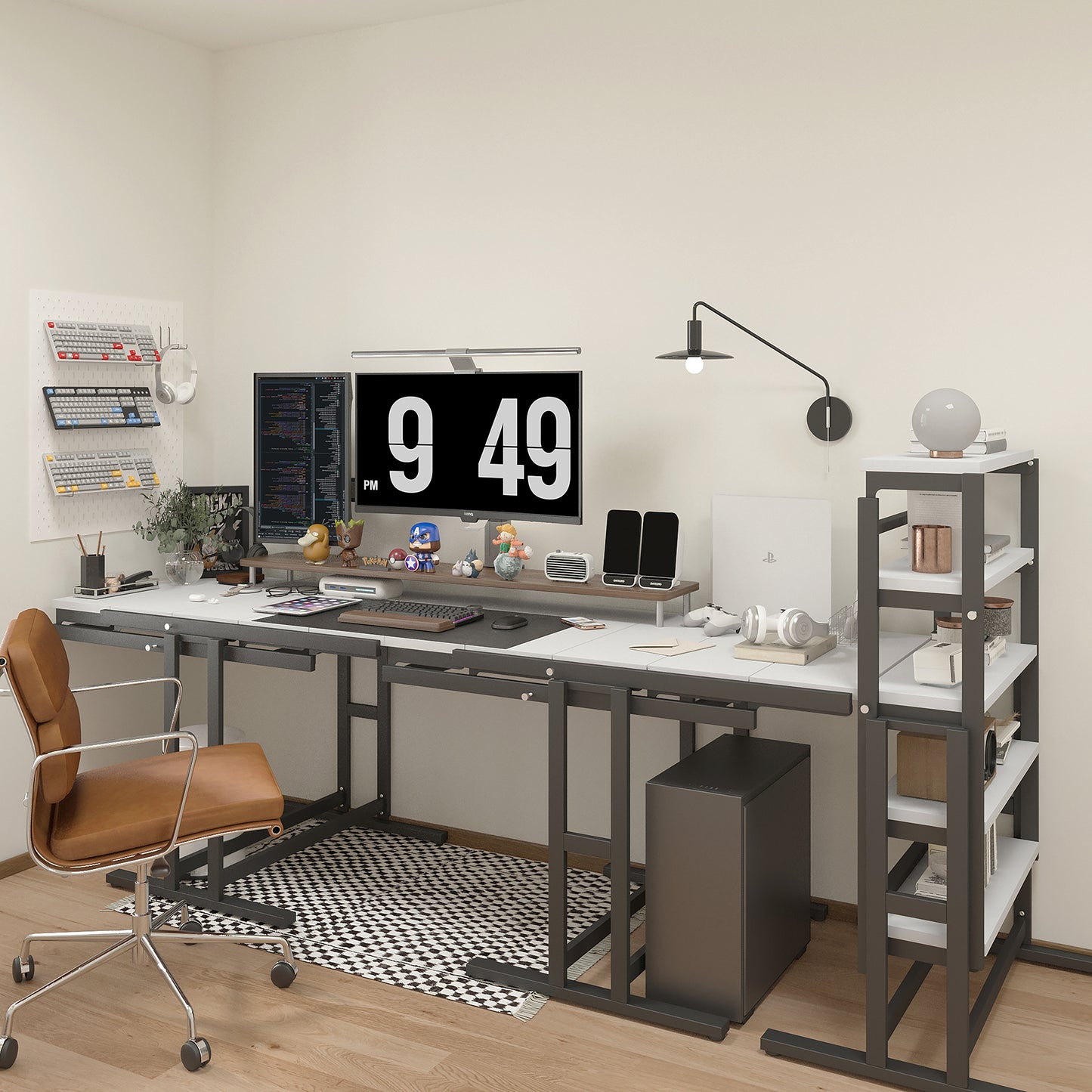 GLSCASA Dining table Multifunctional solid wood folding conversion table/folding shelf can be used as dining table or vertical shelf