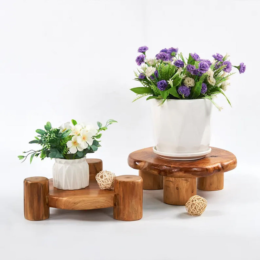 Live Edge Cedar Wood Riser – Rustic Plant Stand, Candle Holder & Holiday Decor Gift
