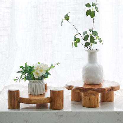 Live Edge Cedar Wood Riser – Rustic Plant Stand, Candle Holder & Holiday Decor Gift