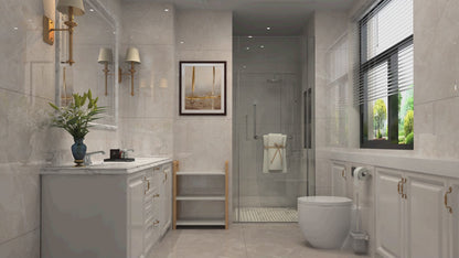 GLSCASA 3-tiers Storage Bookcase with Solid Wood Frame,White