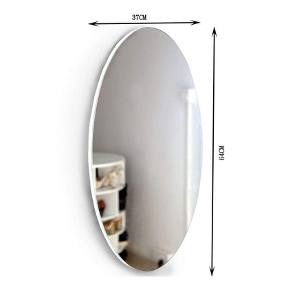 GLSCASA Oval Wall Mounted Mirror Dressing Mirror Frameless,Bedroom or Bathroom Mirror,Horizontal or Vertical(25.1" x 14.8" x 0.79")