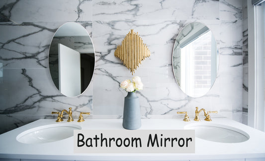 Oval Wall Mounted Mirror Dressing Mirror Frameless,Bedroom or Bathroom Mirror,Horizontal or Vertical