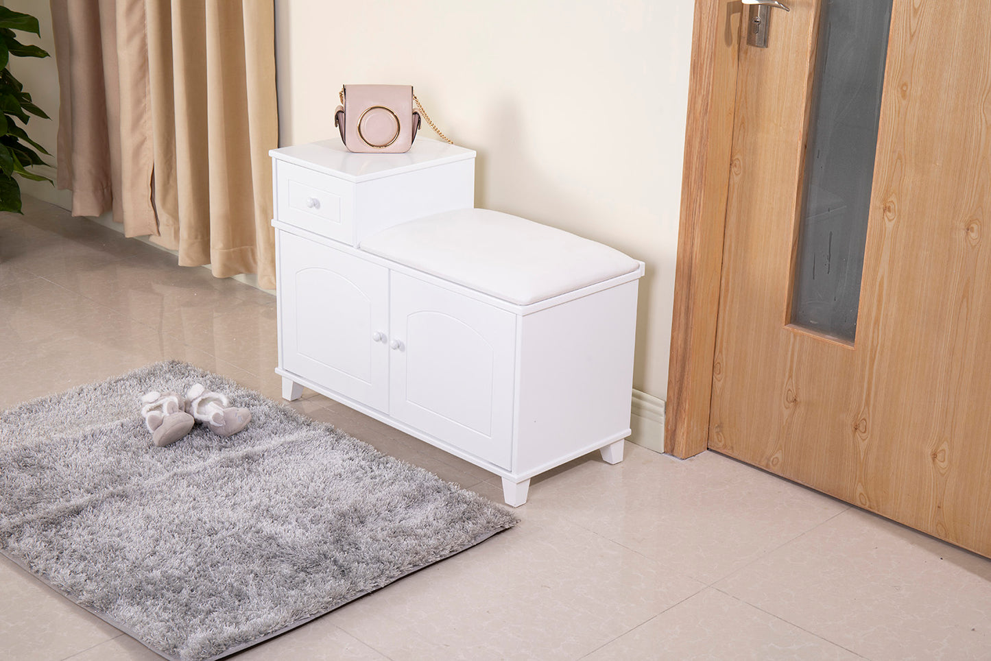 GLSCASA Shoe Bench Cabinet with Cushion