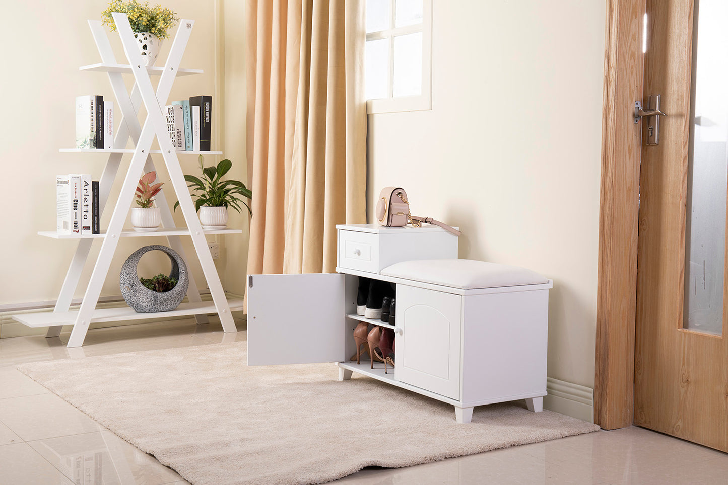 GLSCASA Shoe Bench Cabinet with Cushion
