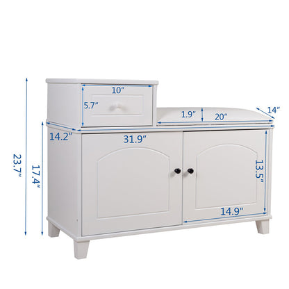 GLSCASA Shoe Bench Cabinet with Cushion