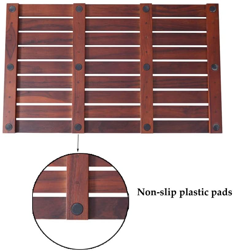 GLSCASA Teak Bath Mat Non Slip Bath Mat SPA Mat Bathroom Door Mat (31.5 x 19 x 1.18)