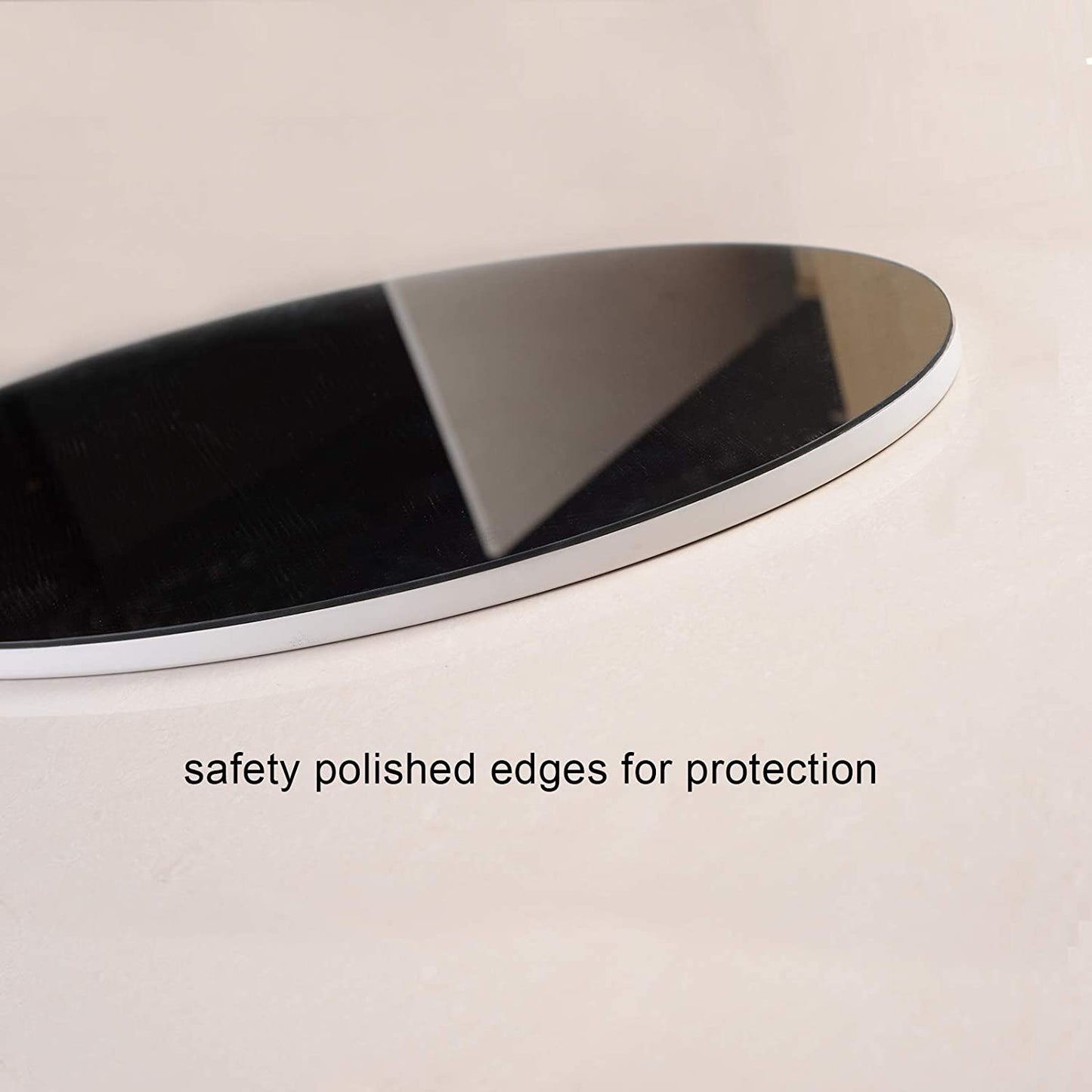 GLSCASA Oval Wall Mounted Mirror Dressing Mirror Frameless,Bedroom or Bathroom Mirror,Horizontal or Vertical(25.1" x 14.8" x 0.79")