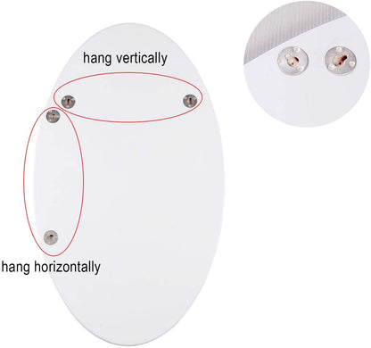 GLSCASA Oval Wall Mounted Mirror Dressing Mirror Frameless,Bedroom or Bathroom Mirror,Horizontal or Vertical(25.1" x 14.8" x 0.79")