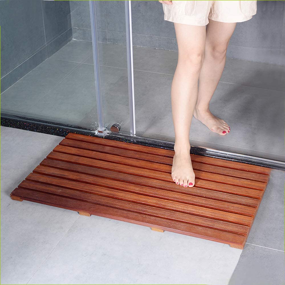 GLSCASA Teak Bath Mat Non Slip Bath Mat SPA Mat Bathroom Door Mat (31.5 x 19 x 1.18)