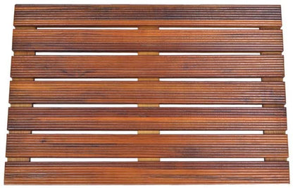 GLSCASA Sturdy Heavy Natural Teak Non Slip Spa Bath Mat for Tub Shower Bathroom,Indoor Outdoor Use (21 x 14 x 1.2)